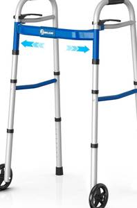 lot 148 image: Oasis Space Blue Aluminum Folding Walker $59.99 Retail - Brand New