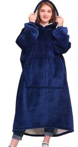 lot 155 image: Oversized Wearable Blanket Navy $49.99 Retail - Brand New