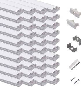 lot 161 image: LED Aluminum Channel System 40 Pack 1 Meter $84.99 Retail - Brand New