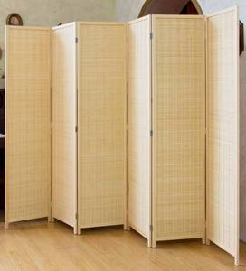 lot 174 image: Bamboo Room Divider 67 6 Panel $149.99 Retail - Brand New