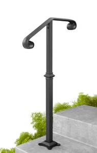 lot 192 image: Handrail for Outdoors Fits 1 to 2 Steps Single Post 38.8 x 20.5 $63.99 Retail - Brand New