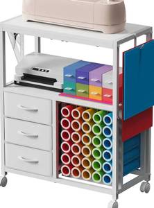 lot 203 image: Circut Cart Rolling Craft Cart White $99.99 Retail - Brand New