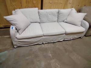 lot 118 image: 3 seater striped couch