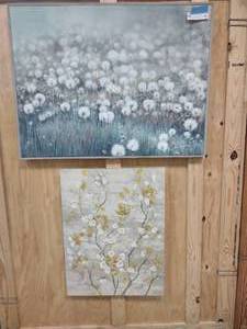 lot 20 image: 2 paint on print on canvas