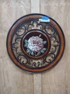 lot 54 image: painted floral metal wall decor