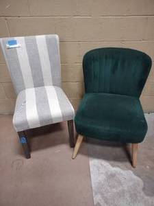 lot 16 image: green and striped chair