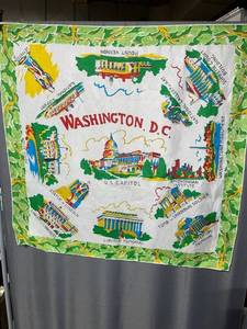 lot 53 image: Souvenir Scarf - Washington DC Landmarks Print