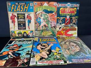 lot 64 image: Comics Collection The Flash, Shazam, Tarzan, Popeye - Vintage DC & Golden Age