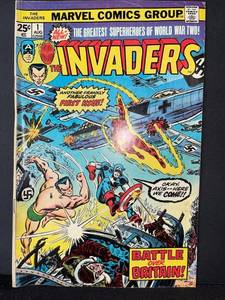 lot 66 image: Marvel Comics Group The Invaders #1 (Aug 1976) Battle Over Britain - Vintage WWII Superhero Comic