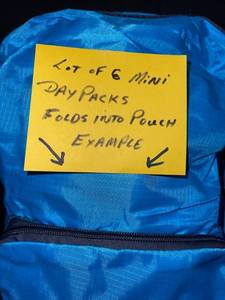 lot 71 image: Mini Day Packs - Folds into Pouch (Lot of 6)