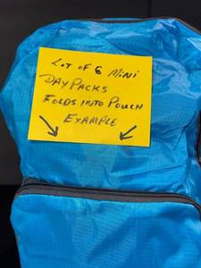 lot 72 image: Mini Day Packs - Folds Into Pouch (Lot of 6)