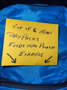 lot 73 image: Mini Day Packs - Folds Into Pouch (Lot of 6)