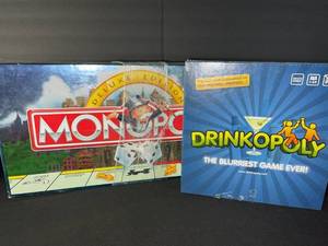 lot 92 image: Monopoly Deluxe Edition & Drinkopoly Board Games