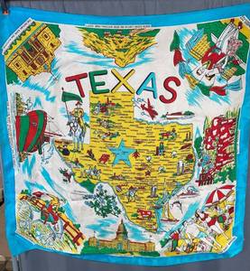 lot 103 image: Texas Map Souvenir Scarf