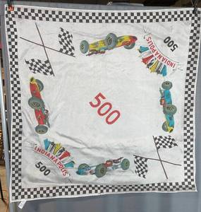 lot 104 image: Vintage Indianapolis 500 Souvenir Scarves (Lot of 2) - 29 x 27 - 1960s