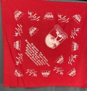 lot 108 image: WE Fest 1984 Red Bandana Scarf - Stars Shine in 84