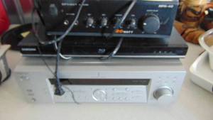 lot 62 image: Sony AMFM Receiver, Omtimus Amplifier and Samsung Blue Ray Player