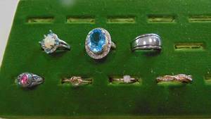 lot 12 image: 7-Costume Rings