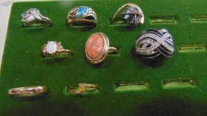 lot 15 image: 8-Costume Rings