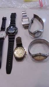 lot 38 image: 6-Mens Watches Timex, Eddie Bauer, Wrangler, Casio