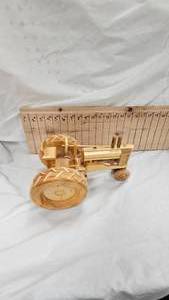 lot 24 image: Homemade Wood Tractor Folk Art
