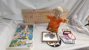 lot 46 image: Lot of Comic Books, Dopey Dwarf Hand Puppet and Misc Patches