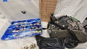 lot 4 image: Earrings lot from 80s era, Purse, Hip Bag, Coin Purse