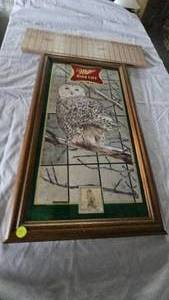 lot 70 image: Miller High Life Mirror-Wildlife Series-Snowy Owl-15x26