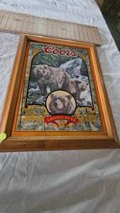 lot 82 image: Coors Nature Series Bar Mirror #6 Grizzley Bear-Susan Shea