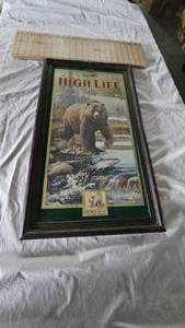 lot 73 image: Miller High Life Mirror-Brown Bear-15x26-Scott Zoelick