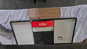 lot 65 image: Cocal Cola Menu Board with Bag of LettersNumbers