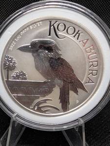 lot 38 image: Perth Mint 2022 Australian Kookaburra 1 oz .999 Fine Silver 1 Dollar Coin