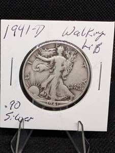 lot 63 image: 1921-D Walking Liberty Half Dollar - 90% Silver, Denver Mint