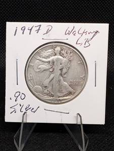 lot 64 image: 1947-D Walking Liberty Half Dollar - 0.900 Silver, Denver Mint