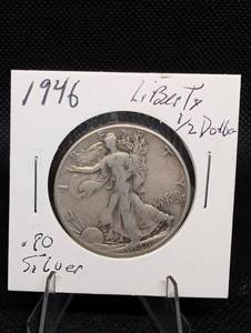 lot 68 image: 1946 Walking Liberty Half Dollar - 90% Silver