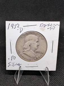 lot 75 image: 1952-D Franklin Half Dollar