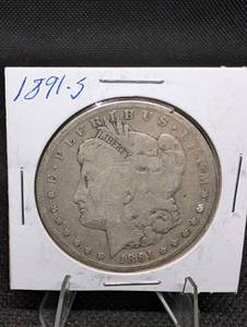 lot 97 image: Morgan Silver Dollar 1891 - 90% Silver US Coin, 38.1mm, 26.73g
