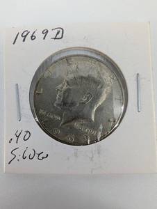lot 103 image: Kennedy Half Dollar 1969-D 40% Silver