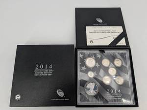 lot 123 image: United States Mint 2014 Limited Edition Silver Proof Set - 1 oz Silver Coin