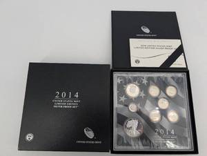 lot 128 image: United States Mint 2014 Limited Edition Silver Proof Set - 8-Coin Collection