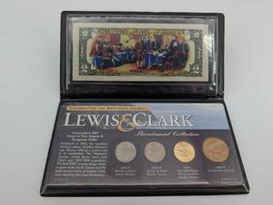 lot 130 image: Lewis & Clark Bicentennial Collection - 2005 Ocean in View Nickels & Sacagawea Dollar Set