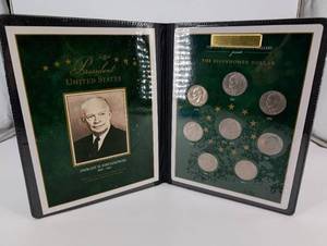 lot 132 image: Eisenhower Dollar Commemorative Set in Leather Album (1776-1976)