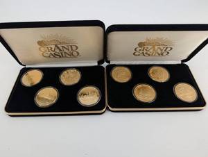 lot 161 image: Grand Casino Collector Coin Set - 9 Coins