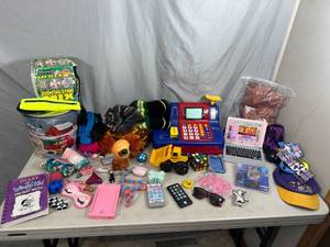 lot 76 image: Assorted Toys, Kids Winter Hats, Stepping Stone Kit, and More