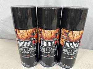 lot 159 image: 3 New Cans of Weber Grill Spray