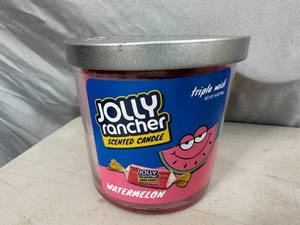 lot 163 image: New Jolly Rancher Watermelon Triple Wick Scented Candle