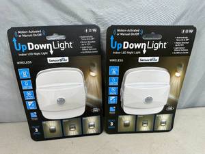 lot 165 image: 2 New Battery Powered UpDown LED Night Lights
