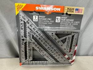 lot 174 image: New Swanson 2 pc Speed Square Set - 7 inch and 4 12 inch.