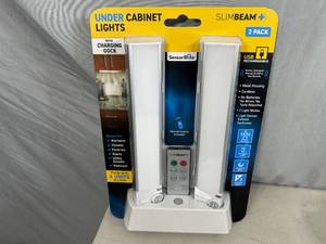 lot 203 image: 2 New Slim Beam Under Cabinet Rechargeable Lights