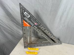 lot 310 image: New Swanson 12 inch Aluminum Speed Square and 2 Bubble Line Levels
